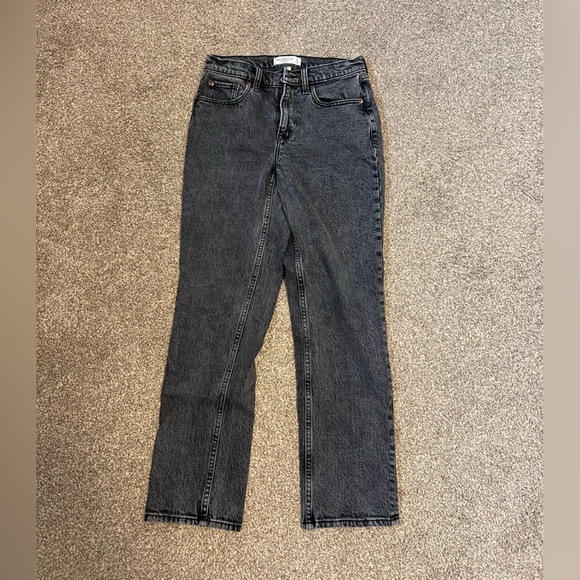 Abercrombie & Fitch curve love mid rise straight jeans, size 25, length short - Picture 2 of 3